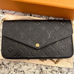 Louis Vuitton Felicie Pochette in Black Empreinte Leather M82477